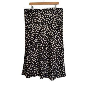 LOFT Black & White Abstract Dot Midi Skirt – XXL